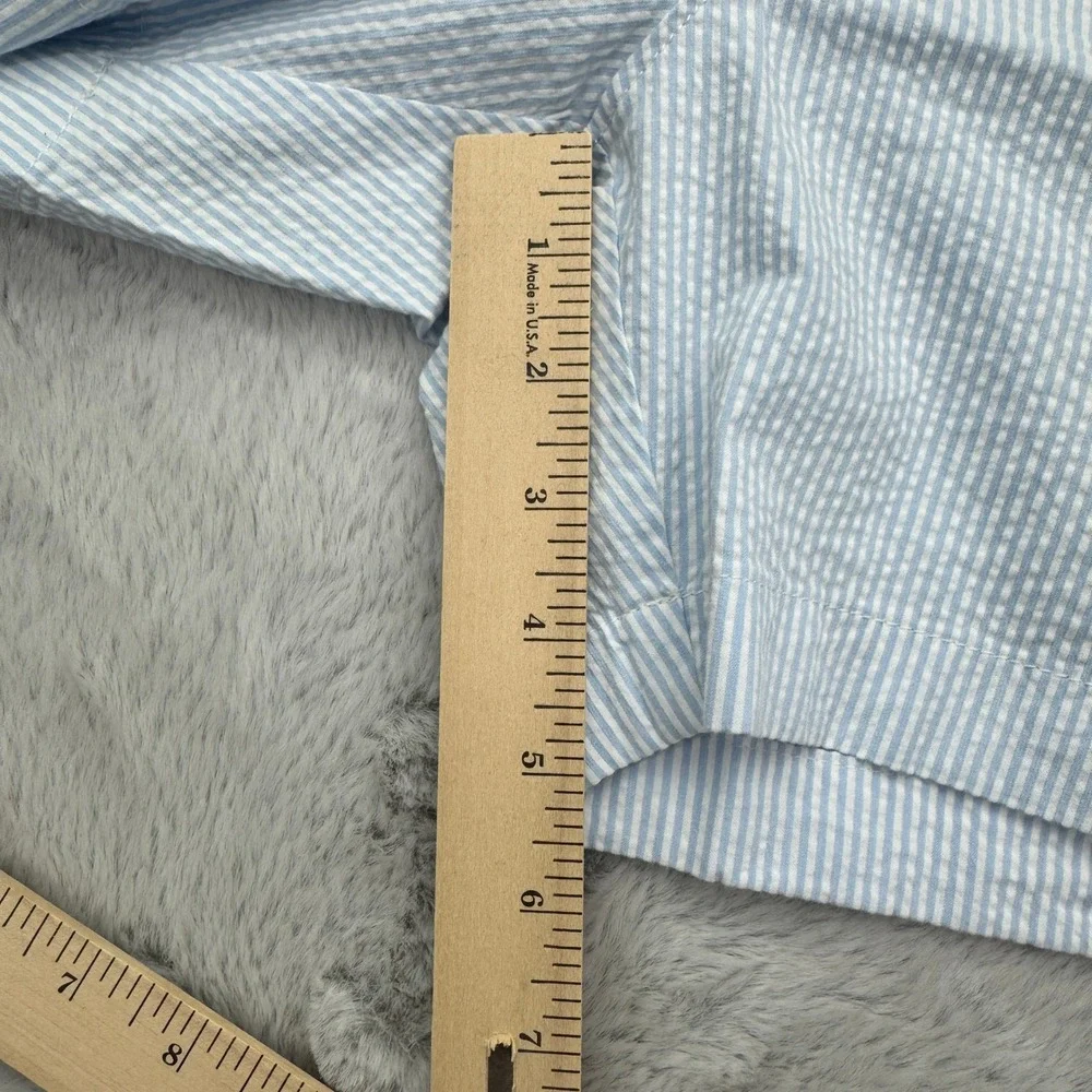 J Crew. Seersucker Shorts Mens 38 Blue Striped Casual Summer Lightweight NWT - Picture 8 of 10